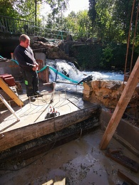 Reconstruction du mur du canal d'entrée